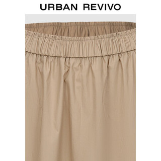 URBAN REVIVO 女装都市休闲工装风口袋超宽松半裙 UWU540037 卡其 L