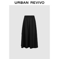 URBAN REVIVO 女装都市休闲工装风口袋超宽松半裙 UWU540037 黑色 M