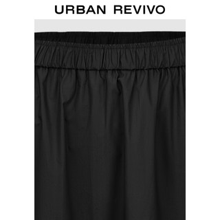 URBAN REVIVO 女装都市休闲工装风口袋超宽松半裙 UWU540037 黑色 M