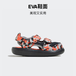 adidas WATER SANDAL休闲魔术贴包头凉鞋男婴童阿迪达斯轻运动 灰色/黑色/红色 24码