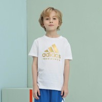 adidas 阿迪达斯 童装男童女童短袖t恤中小童夏季新款上衣圆领套头