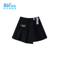 361°童装女童梭织裤裙2024年夏季中大童裤裙 经典黑 165