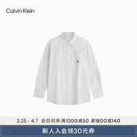 Calvin Klein Jeans24春夏男士复古通勤布标贴袋条纹宽松衬衫J325367 YAF-白底条纹 S