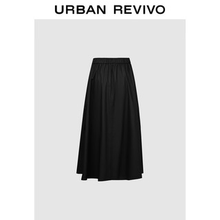 UR2024夏季女装都市休闲工装风口袋超宽松半裙UWU540037 黑色 S