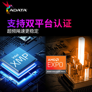 威刚(ADATA) 64GB(32GBX2)套装 DDR5 6000 台式机内存条 海力士A-die颗粒 XPG龙耀D300G（白色）C30