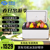 PNDA 普能达 车载冰箱压缩机制UVC杀菌22L小米su7后备箱车家两用白色PDC-22WR