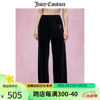 JUICY COUTURE橘滋休闲裤女2024春季美式宽松空气丝绒阔腿裤 黑色 XL