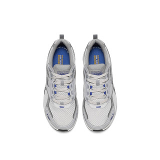 斯凯奇（Skechers）男鞋轻弹运动鞋减震网面轻便跑步鞋时尚休闲鞋 灰色/蓝色-034 42