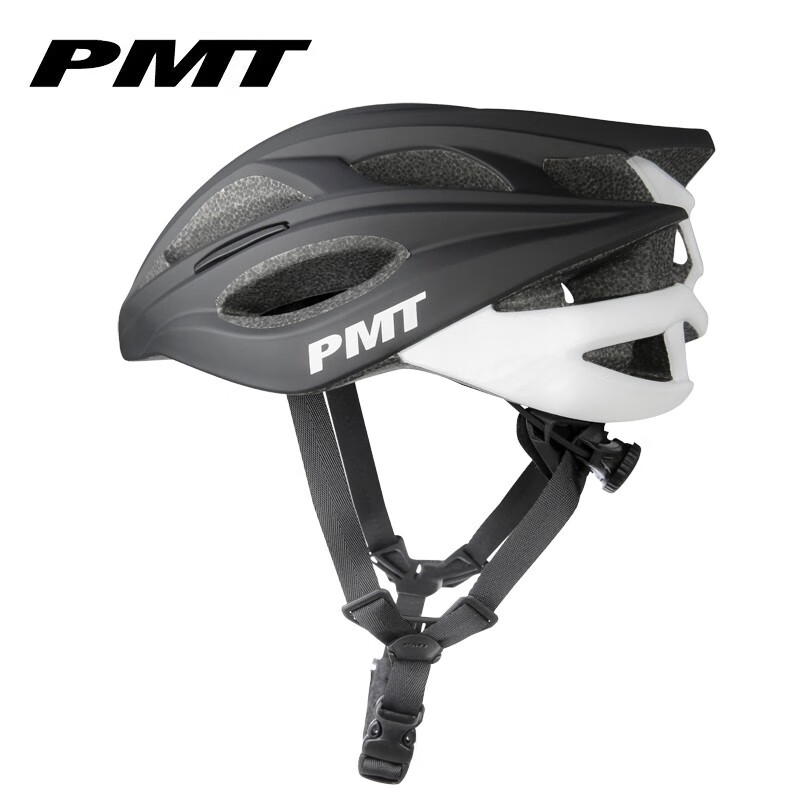 M12自行车头盔男女一体成型公路山地车帽运动骑行装备 黑白 M码