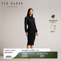 Ted Baker2024春季女士气质纯色长款连衣裙273324A 黑色 0