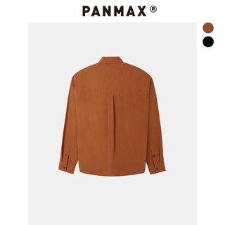 潘·麦克斯（PANMAX）panmax潮牌大码男装休闲宽松美式复古潮流长袖衬衫男PY-CL0003 焦糖色 6XL