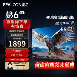 FFALCON 雷鸟 鹏6 24款 55英寸电视机 120Hz3+64GB平板电视55S375C