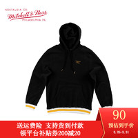 mitchell & ness 连帽卫衣 男款MN刺绣logo套头衫 MN加绒加厚休闲运动服外套连帽衫 黑色 S