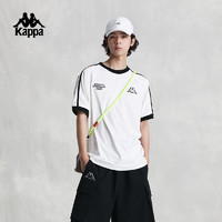 Kappa 卡帕 复古短袖2024新款男夏运动撞色T恤字母半袖K0E32TD14