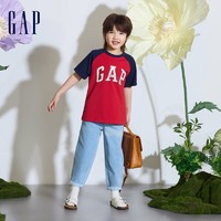 Gap 盖璞 男童2024夏季新款纯棉logo撞色插肩短袖T恤儿童装上衣510041