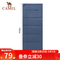 CAMEL 骆驼 户外双人睡袋大人便携式轻加厚防寒保暖冬季家用可拼接睡袋 1J32256309，蓝色1.3KG右边