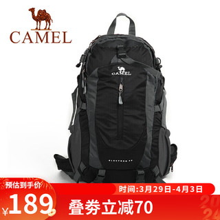 CAMEL 骆驼 户外装备双肩背包 男女旅行登山40L强悍负载休闲徒步包 黑色