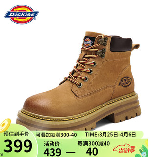 Dickies 帝客 男士马丁靴高帮时尚男靴舒适百搭工装靴情侣靴男 70A-土黄 40