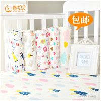 然贝贝 婴幼儿宝宝床品 柔软纯棉卡通床单 儿童针织床单盖单被单