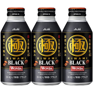 朝日 WONDA即饮咖啡液黑咖啡饮料冰美式液体咖啡整箱装批 400g 3瓶 黑咖啡