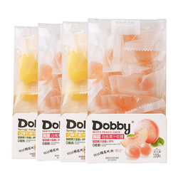 Dobby 哆比果汁软糖白桃味QQ糖芒果味软糖100g