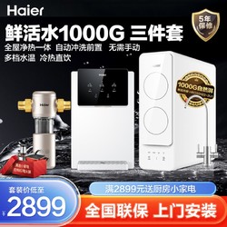 Haier 海尔 净水器家用直饮机RO反渗透自来水过滤1000G鲜活水速热管线机