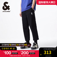 杰克·琼斯（JACK&JONES）夏季NBA联名金州勇士队锥腿版型运动休闲裤九分裤224214001 E40 黑色 常规 E40 黑色 170/76A/SR