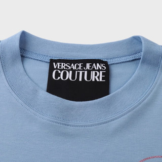 范思哲Versace Jeans Couture24春夏女士V-EMBLEM印花短款T恤 蓝色 XS
