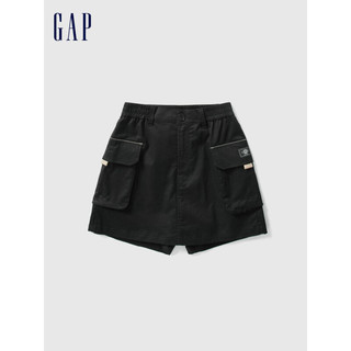 Gap女装2024夏季大口袋A字裙裤短裙872459 黑色 175/74A(XL) 亚洲尺码