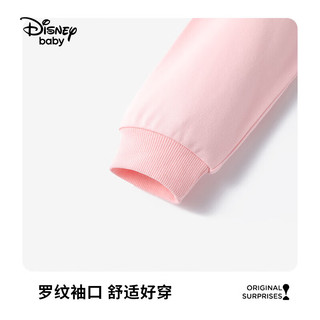 Disney baby迪士尼童装男女童卫衣儿童T恤中小童春装圆领衣服 浅粉 130 