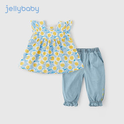 JELLYBABY 杰里贝比 2023夏季新款儿童女童婴幼短袖套装休闲