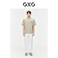 GXG 男装 简约纯棉熊猫贴布情侣t恤圆领短袖t恤男 24年夏季热销