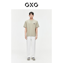 GXG 男装 简约纯棉熊猫贴布情侣t恤圆领短袖t恤男 24年夏季热销