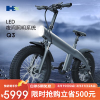HX 欢喜Q3越野山地电动自行车助力超强续航电池可拆卸大轮胎减震代步 经典黑