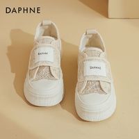 百亿补贴：DAPHNE 达芙妮 薄款渔夫鞋女2024新款爆款夏季魔术贴蕾丝网面透气厚底板鞋