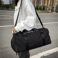 朗斐 旅行包男大容量背包运动健身手提包短途出差斜挎包行李学生训练包 黑色