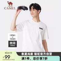 CAMEL 骆驼 男装凉感短袖t恤男圆领半袖宽松透气打底衫上衣 M14BA5E093