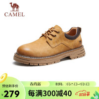 CAMEL 骆驼 低帮工装鞋英伦皮革休闲男士马丁鞋 G13A076127 驼色/咖色 40