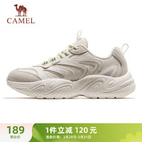 CAMEL 骆驼 老爹运动鞋女透气耐磨增高休闲鞋子 X24B09L7012 青柠绿 39