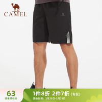 CAMEL 骆驼 运动短裤男子薄款宽松透气快干健身训练篮球跑步梭织五分裤 CC3225L1003 黑色 L