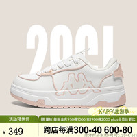 KAPPA卡帕男鞋小白鞋男2024春季板鞋子男百搭休闲运动鞋厚底跑步鞋 经典白/奶茶粉 35