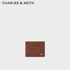 CHARLES&KEITH24春季简约纯色迷你牛皮卡包女SL6-50681124 Cognac浅褐色 3个