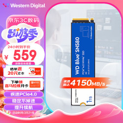 Western Digital 西部数据 蓝盘系列 SN580 NVMe M.2 固态硬盘 1TB（PCI-E4.0）