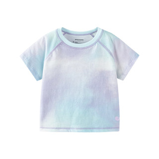 迷你巴拉巴拉男童女童T恤2024夏季宝宝纯棉百搭儿童短袖T恤 蓝紫色调00387 100cm