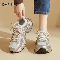 百亿补贴：DAPHNE 达芙妮 爆款老爹鞋女鞋2024新款夏季百搭透气薄款厚底休闲运动鞋子