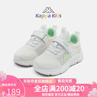 Kappa Kids背靠背24年春季童鞋运动鞋透气网面鞋子男女童跑鞋易穿脱 绿色 26码 内长16.6cm适合脚长15.6cm