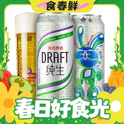 TSINGTAO 青岛啤酒 纯生炫兔罐定制500ml*12罐 5-6月到期