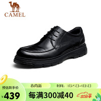 CAMEL 骆驼 复古英伦风厚底牛皮休闲商务男士皮鞋 GE12235255 黑色 42