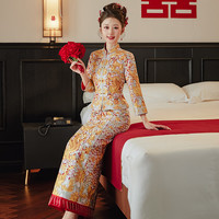 泰勒马丁龙凤褂秀禾服新娘婚纱2024新中式结婚礼服古装嫁衣婚服敬酒服 231102 L