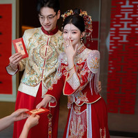 枝己秀禾服新娘婚服2024结婚礼服古装嫁衣新中式礼服敬酒服婚服 OL2395 S